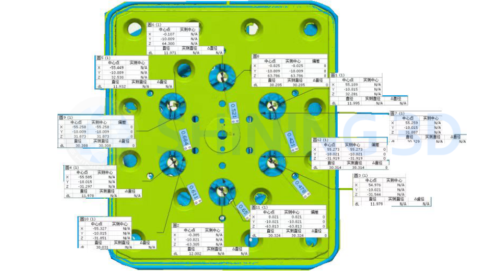 Mold assembly analysis in 3D software. Mold assembly analysis in 3D software.